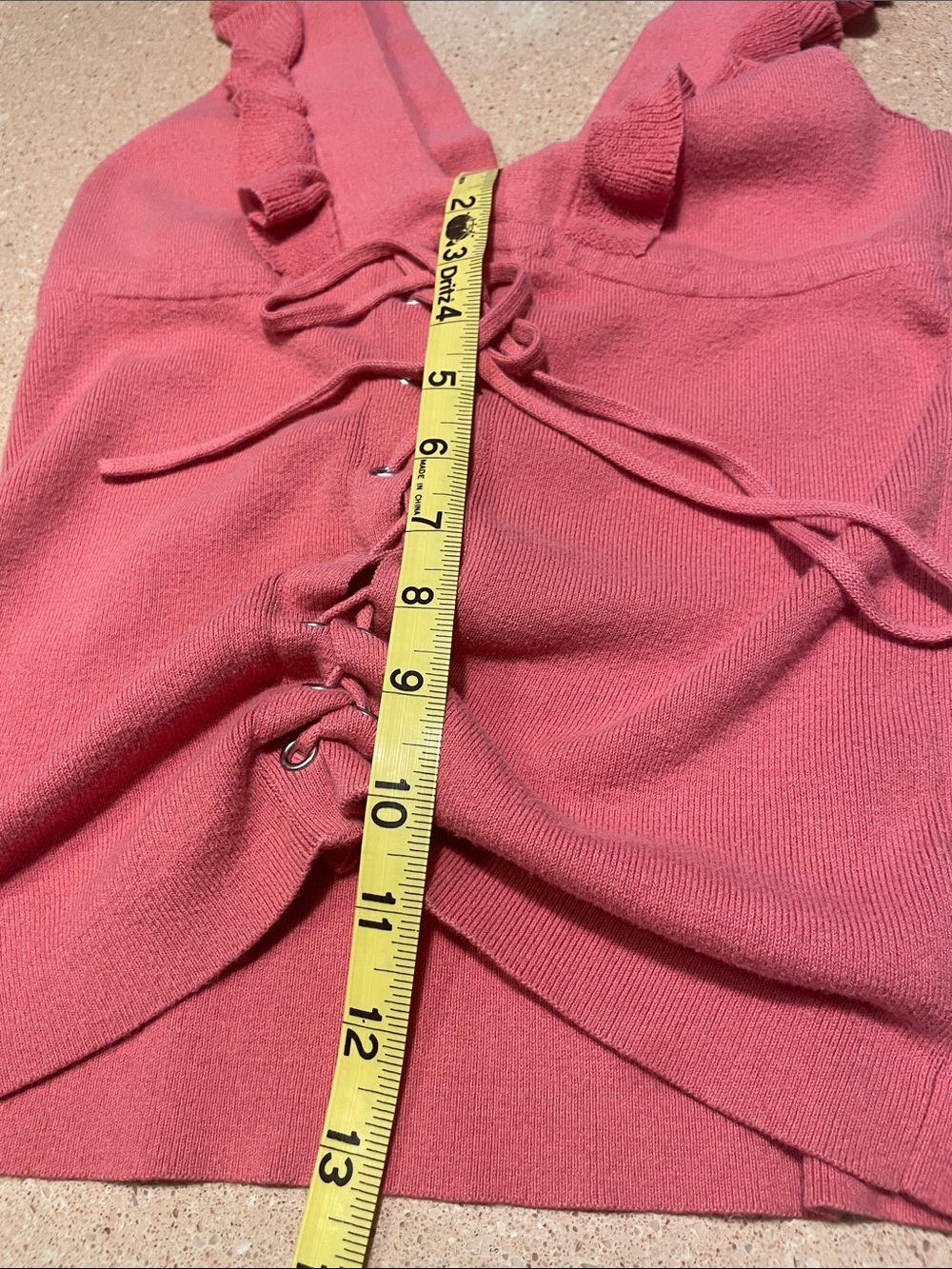 Express Rose Lace-Up Ruffle Tank - Picture 6 of 8